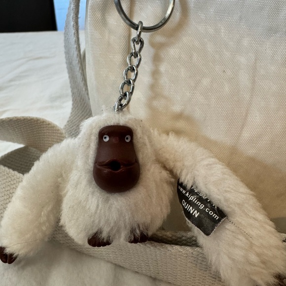 Kipling Light Gray/ Off-white Crossbody Bag with Charm - Picture 11 of 14